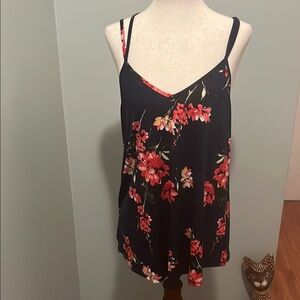 Papermoon Black and Red Asymmetrical Camisole